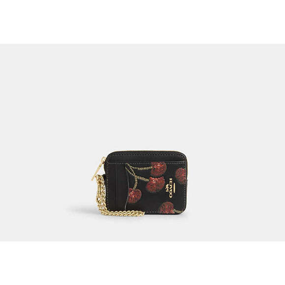 Authentic Zip Card Case With Cherry Print NWT - Picture 2 of 3